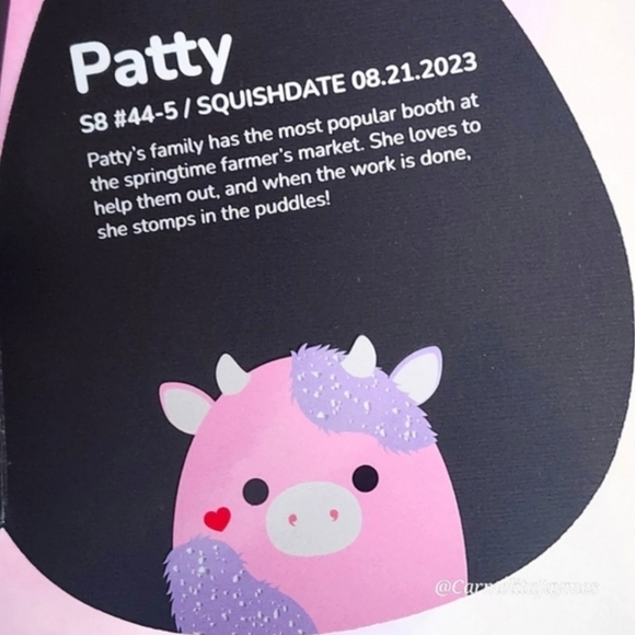 🖤 PATTY 🐄❤️ Select Series Valentine 2024 Pink Purple & Silver Cow Squishmallow - Picture 3 of 6